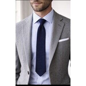 VB 3" Skinny Tie Navy Blue Knit Acetate Vintage 1950-60s USA Made 58"‎ Mod GUC